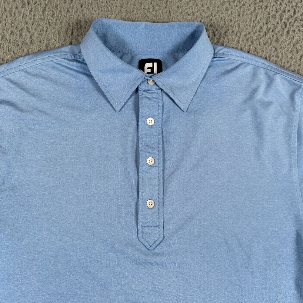 Footjoy Shirt Men's Large Blue‎ Performance Golf Polo Activewear Athletic